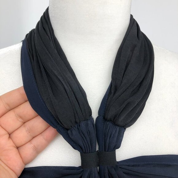 A.L.C. Two-tone navy halter top with black  collar size M - Picture 3 of 8